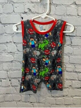 &Me Minecraft Bamboo Sleeveless Shortie Romper